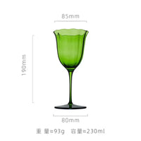 Verres vin vintage motif floral style cristal