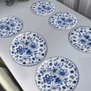 set de table fleurs champêtre bord ondulé vague