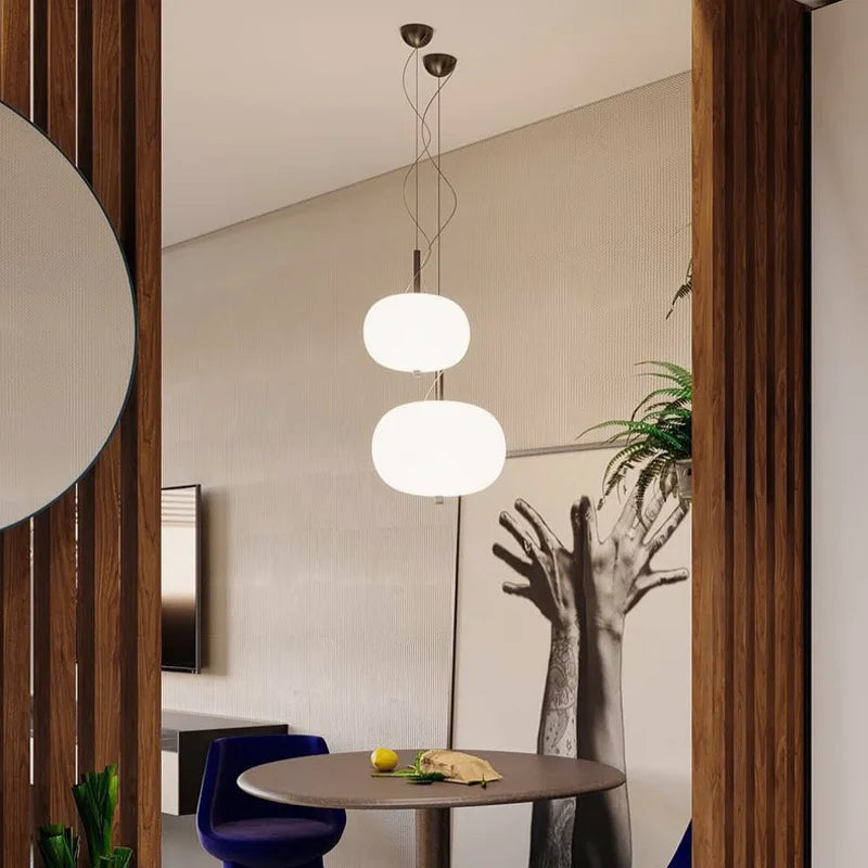 suspension scandinave grande boule de verre pour salon