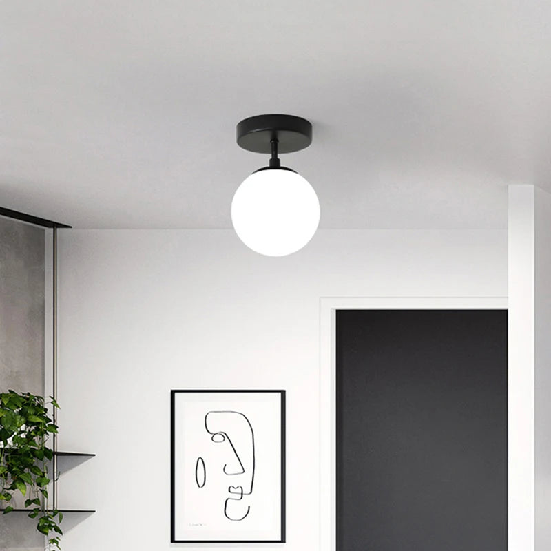 plafonnier moderne simple en verre pour éclairage décoration - vue 3 sur 8