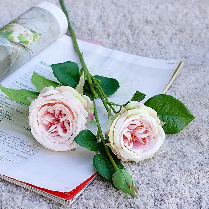 fleurs artificielles roses blanches décoratives pour toutes occasions - vue 6 sur 7