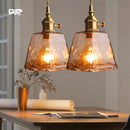 Lustre suspension laiton verre modern