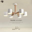 Nordique en bois massif plafond lustre salle à manger lustre salon plafond lustre chambre éclairage E27 ampoule LED