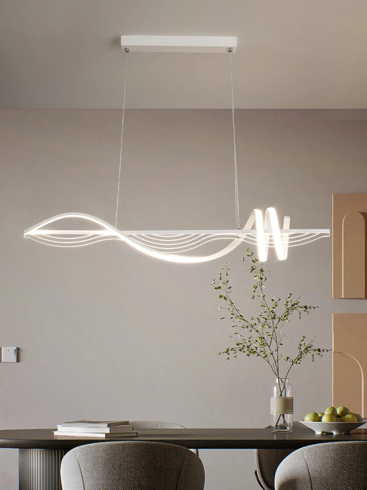 lustre led moderne suspension design minimaliste pour intérieur - vue 5 sur 8