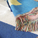 Serviette de canape jacquard nordique motif geometrique automne