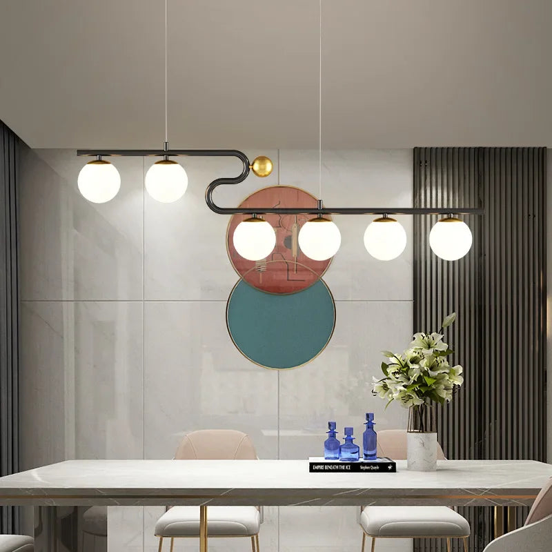 suspension moderne en forme de boule de verre décorative - vue 3 sur 10
