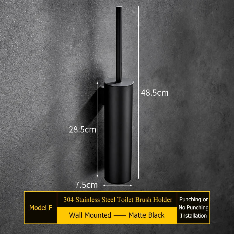 porte-brosse mural en acier inoxydable pour salle de bain