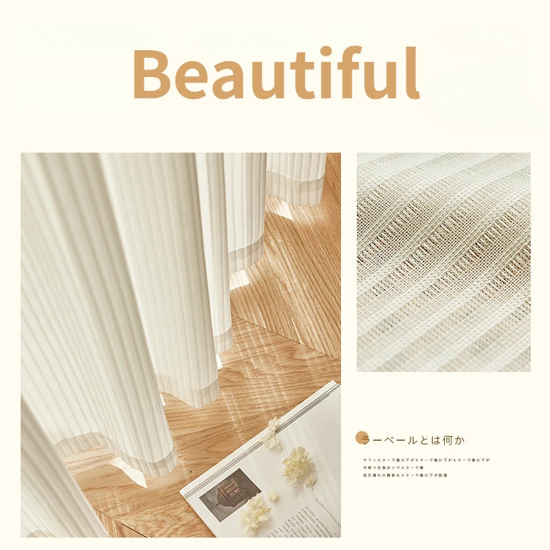 Voilage japonais plissé motif géométrique pour salon chambre