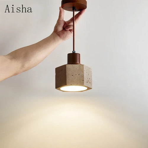 suspension rétro japonais en pierre de grotte design