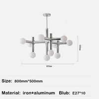 lustre chrome style 	 design art déco métal