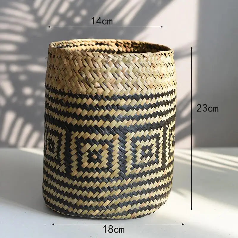 panier tissé à la main pour fleurs et plantes décoratives - vue 10 sur 10