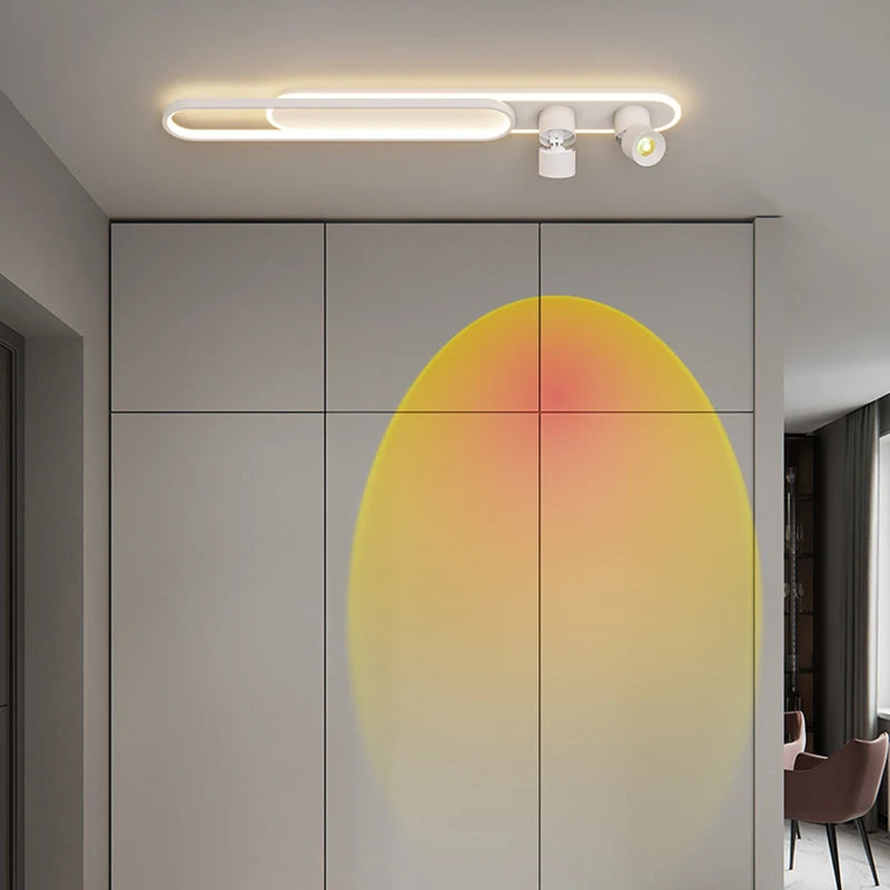 Le soleil ne se couche jamais allée lumière couloir moderne minimaliste salon chambre Long balcon manteau et chapeau Mural plafonniers - vue 5 sur 14