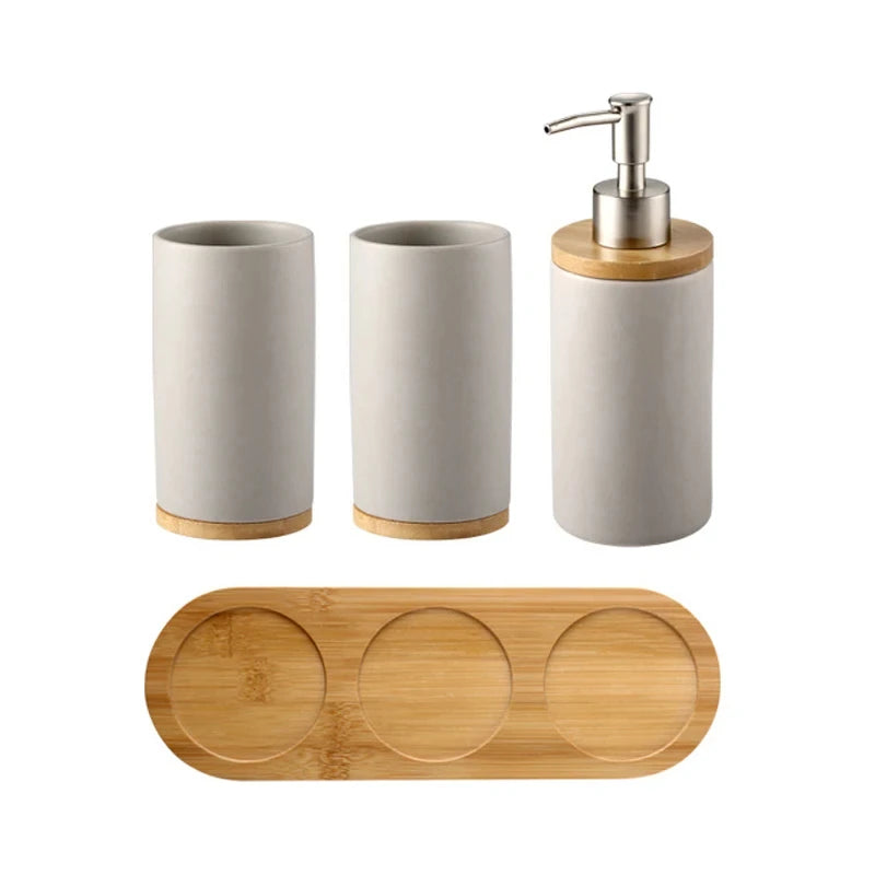 porte-brosse à dents en céramique style nordique avec base en bois - vue 14 sur 22