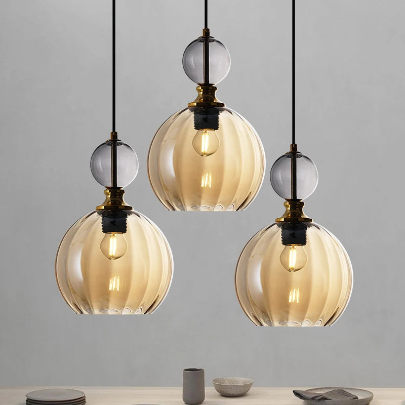 LED moderne couleur nordique bonbons suspension lumières pour chambre chambre d'enfants simple tête verre lampes suspendues luminaires de décoration intérieure