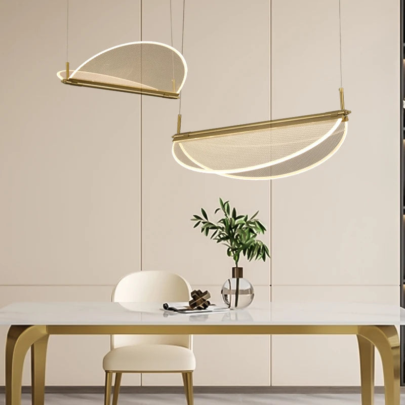 Lustre rectangulaire minimaliste créatif à angle réglable