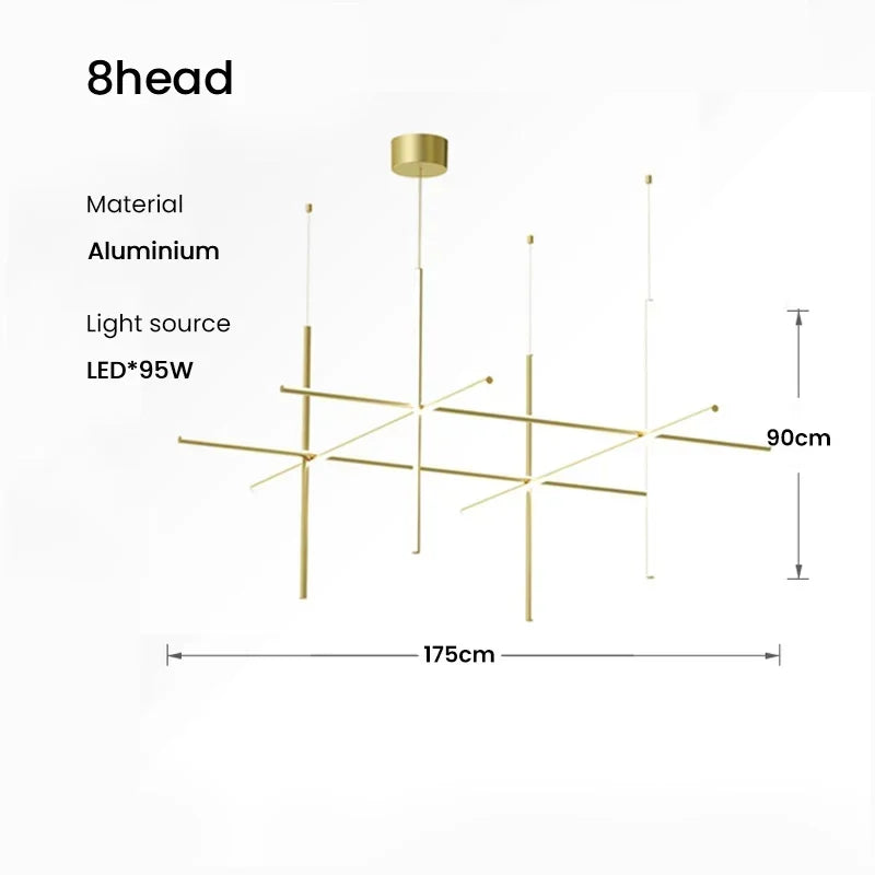 lustre tubulaire design italien suspension à led décorative - vue 15 sur 15