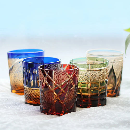 verre whisky edo kiriko gravé motifs japonais artisanal