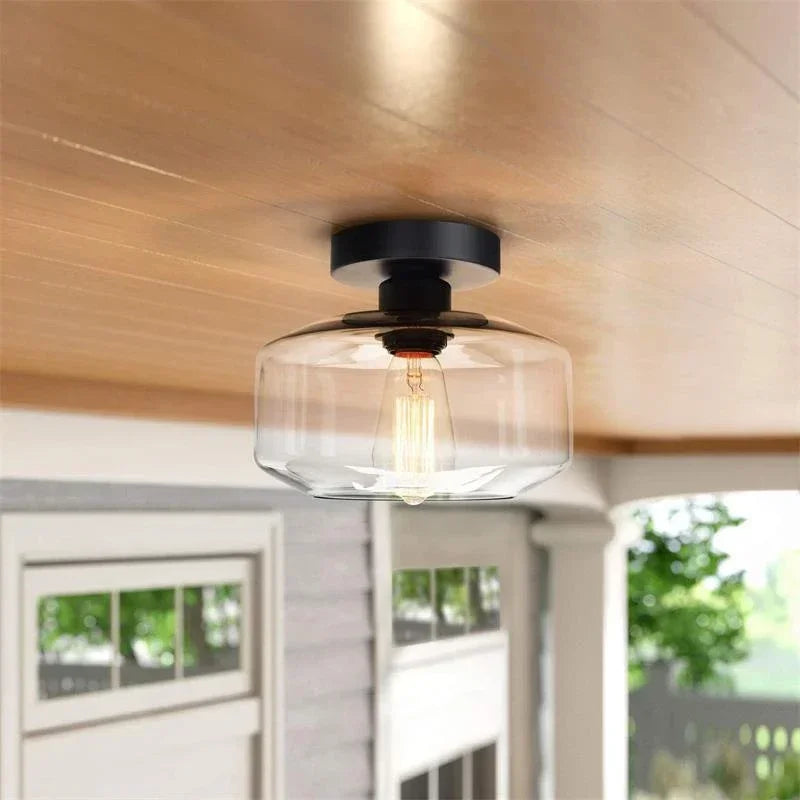 plafonnier led nordique moderne en verre pour décoration maison - vue 4 sur 9