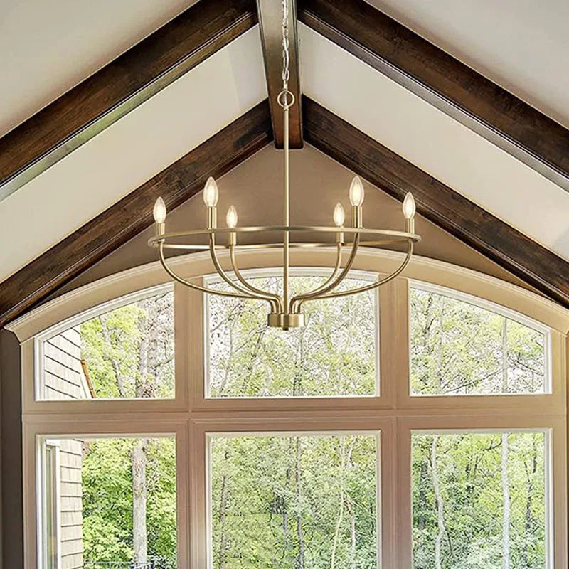 lustre rétro en fer à plusieurs têtes style industriel et loft - vue 4 sur 6