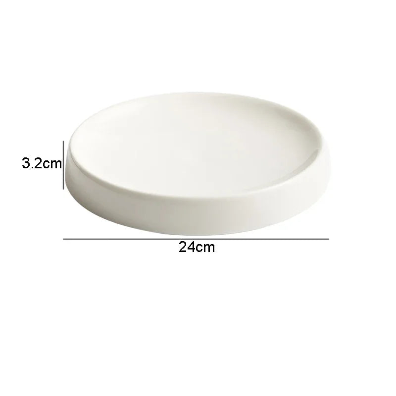 Assiettes céramique rondes style japonais pour repas