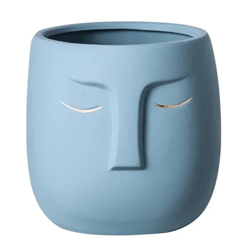 pot de fleurs en céramique visage avatar décoratif pour plantes succulentes - vue 13 sur 16