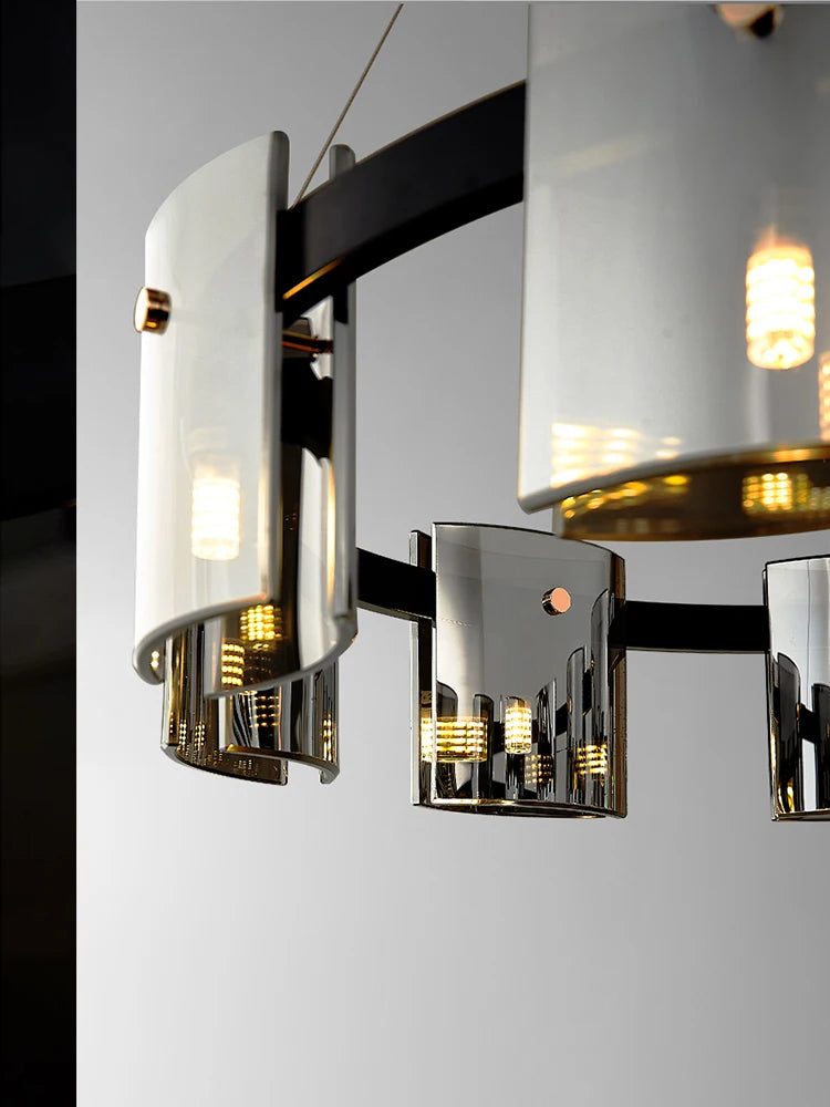 lustre moderne en verre pour éclairage design élégant - vue 6 sur 14