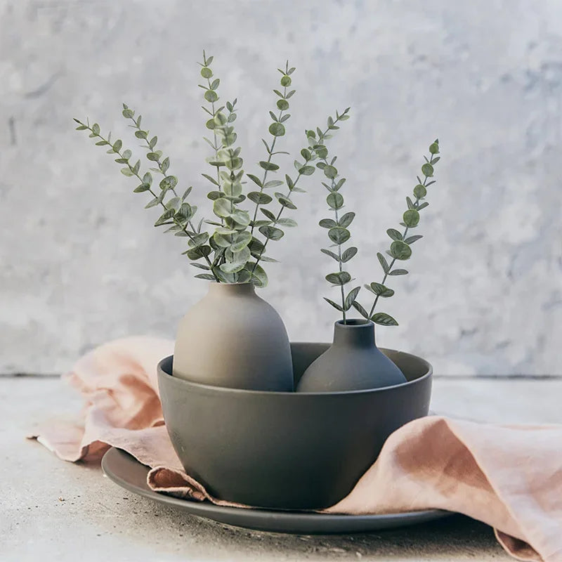 lot de 10 feuilles d'eucalyptus artificielles pour décoration et bouquets - vue 7 sur 8