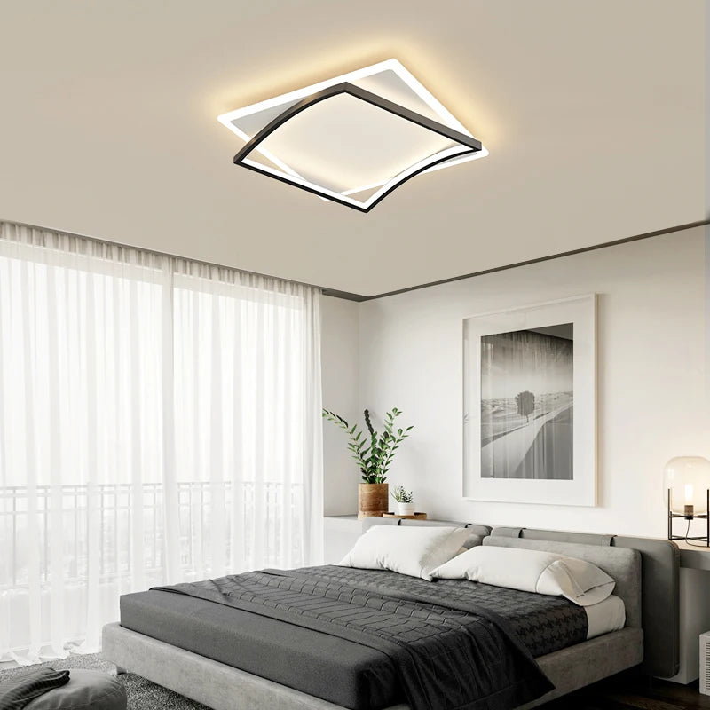 Carré Simple 	 moderne LED lustres lumières gradation Luminaire chambre Salon étude Foyer salle Salon éclairage lampes ménage - vue 4 sur 18