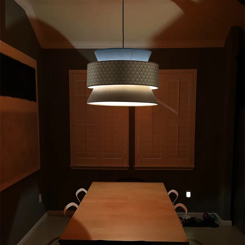 Lustre de style japonais moderne Simple personnalité créative salle à manger chambre étude tissu Art lampes suspendues - vue 4 sur 9