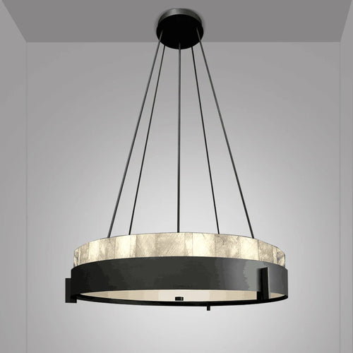 lustre moderne led en anneau de marbre créatif