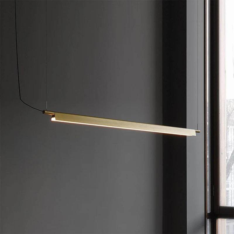Suspension design scandinave linéaire compendium led longue - vue 3 sur 9