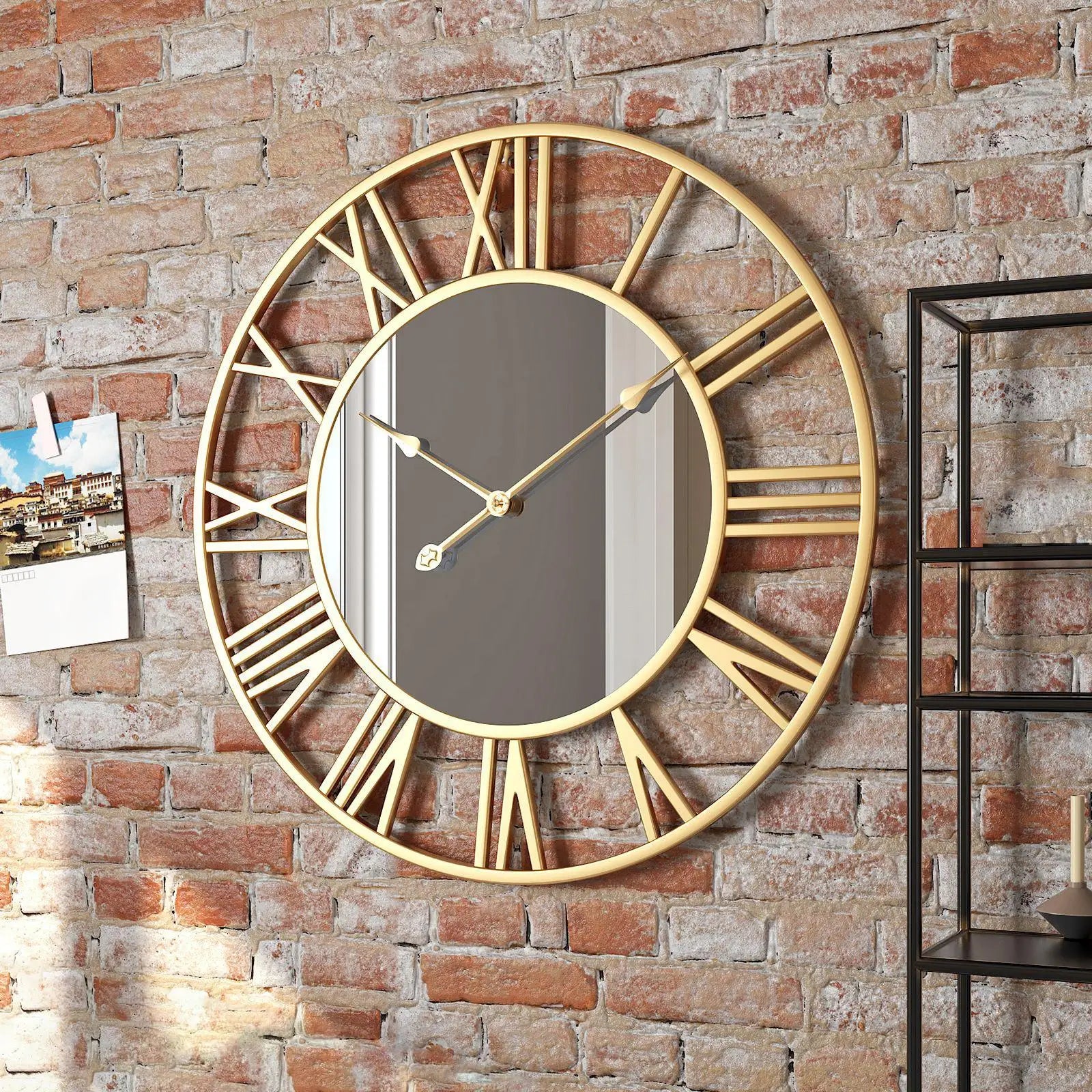 horloge murale décorative avec affichage 12 heures et chiffres romains - vue 7 sur 8