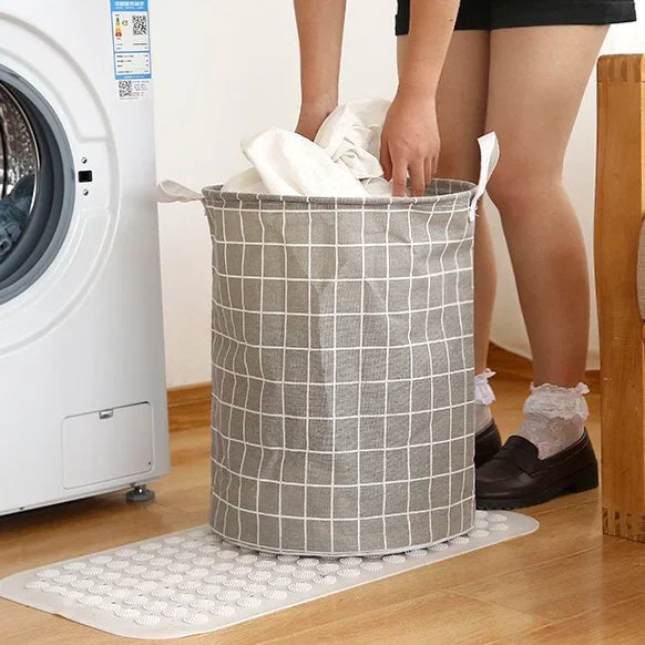 panier à linge pliable grand format rangement étanche coton lin - vue 6 sur 8