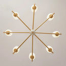 lustre style chinois luxueux en cuivre et jade