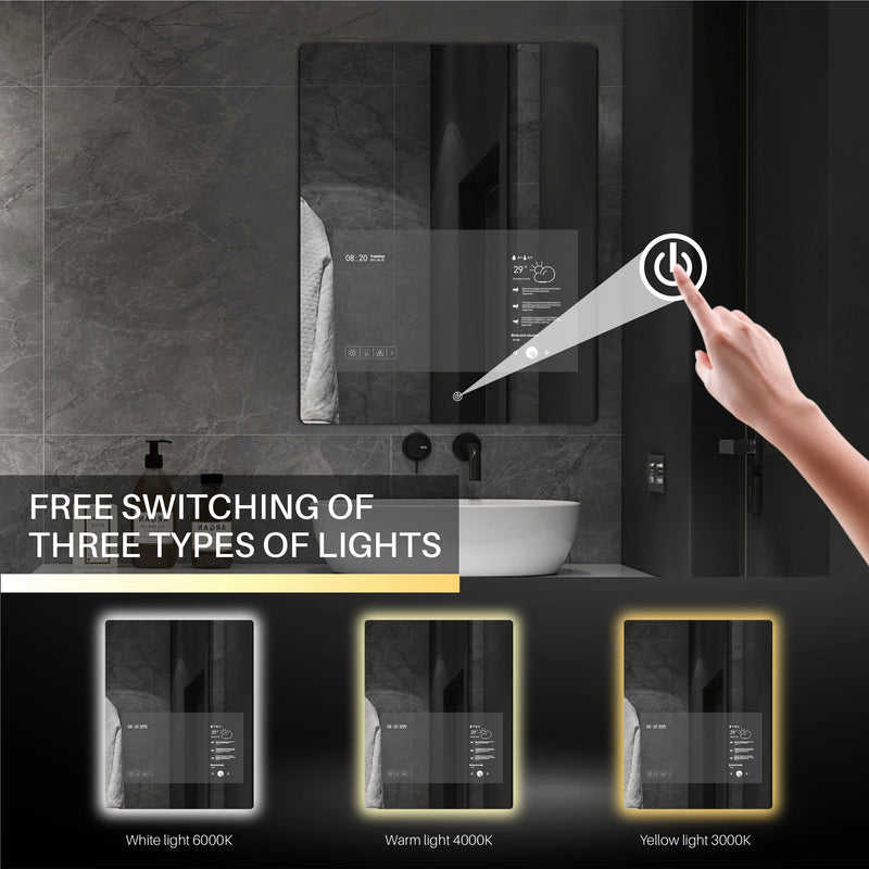 miroir intelligent tactile android avec écran led 2024