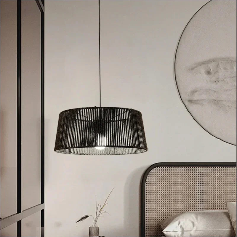 lustre nordique sandyha corde tissée lampes led suspendues