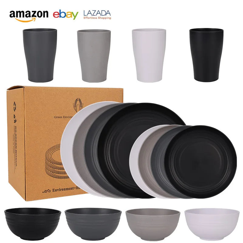 Service de table paille de blé assiettes bols - vue 4 sur 7
