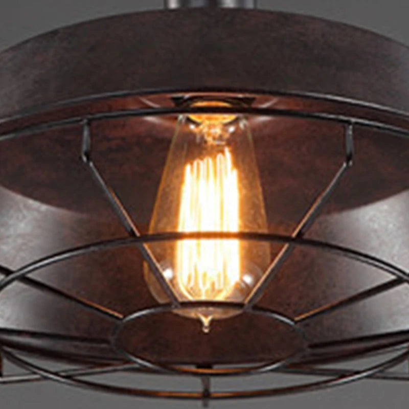 Style Vintage suspension industrielle rétro fer suspendus plafonniers E27 lustre pour Restaurant Bar - vue 9 sur 8