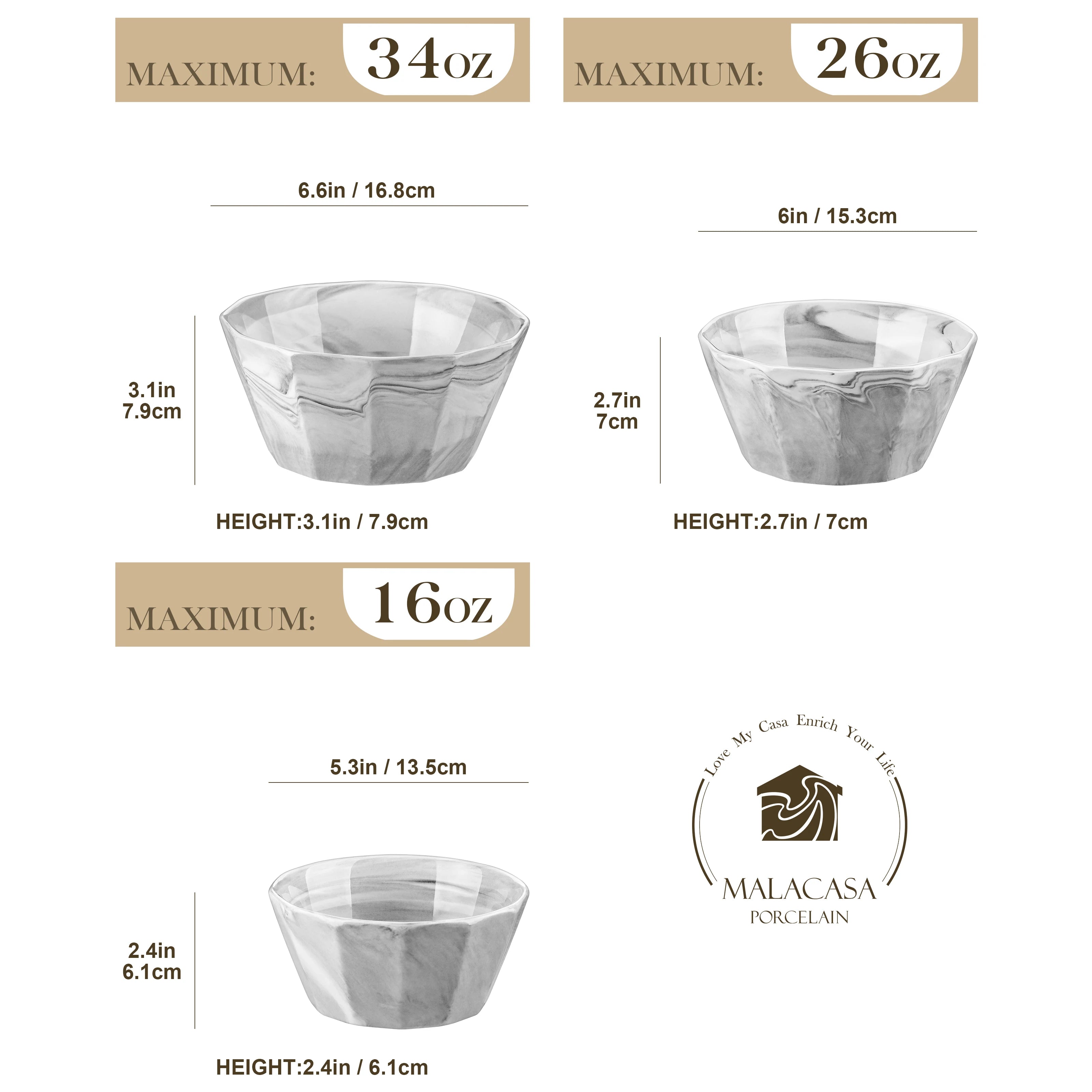 service table 3 bols ceramique effet marbre elegant