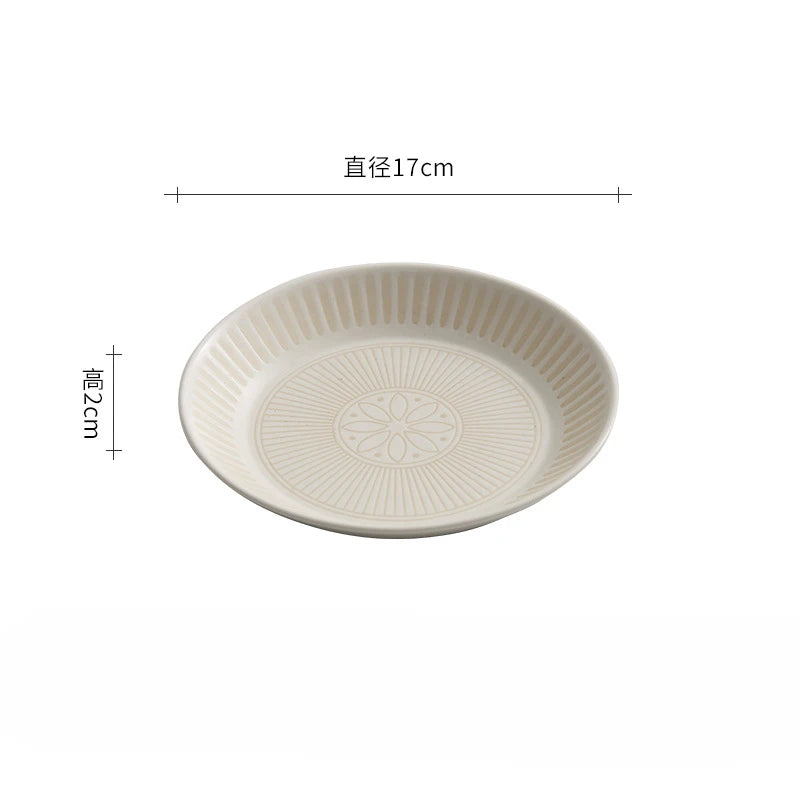 Assiette ceramique japonaise retro relief style artistique - vue 7 sur 7