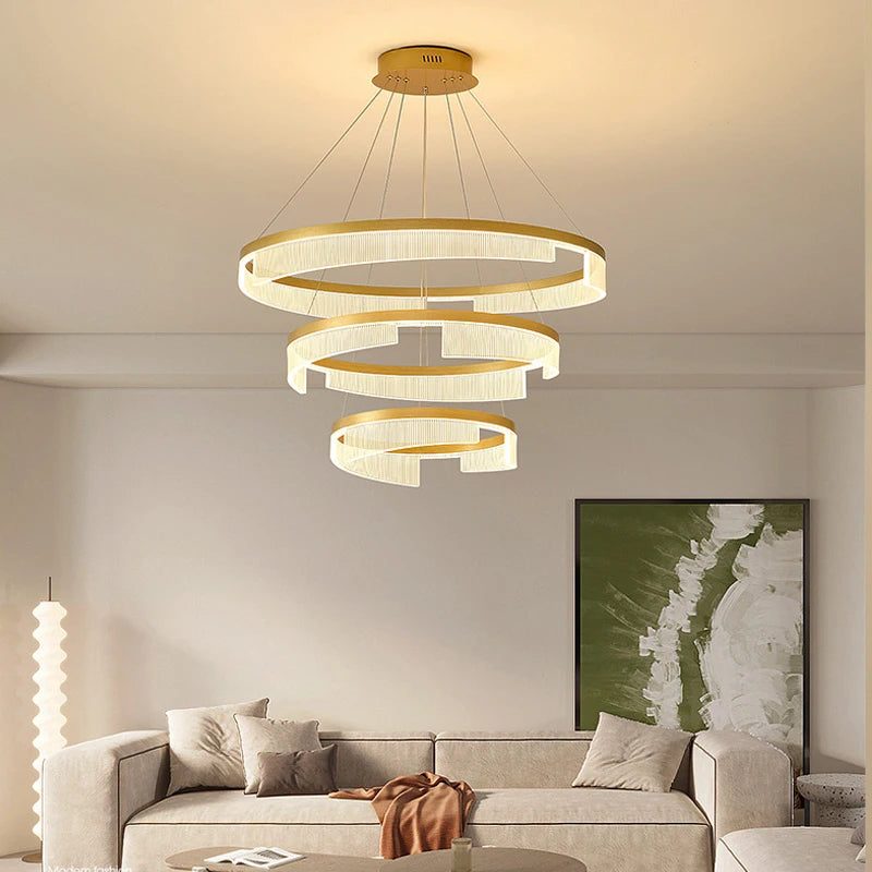Lustre anneau LED au design moderne - vue 3 sur 12