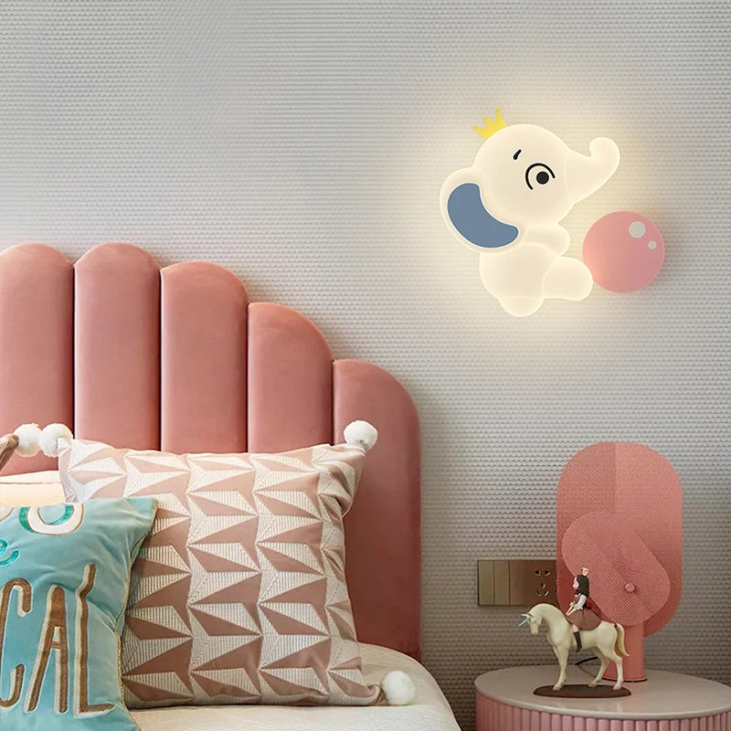 applique murale créative en forme d'éléphant pour éclairage intérieur