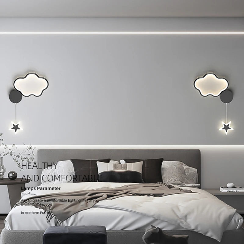 applique murale créative étoiles lune et nuages pour enfants - vue 5 sur 16