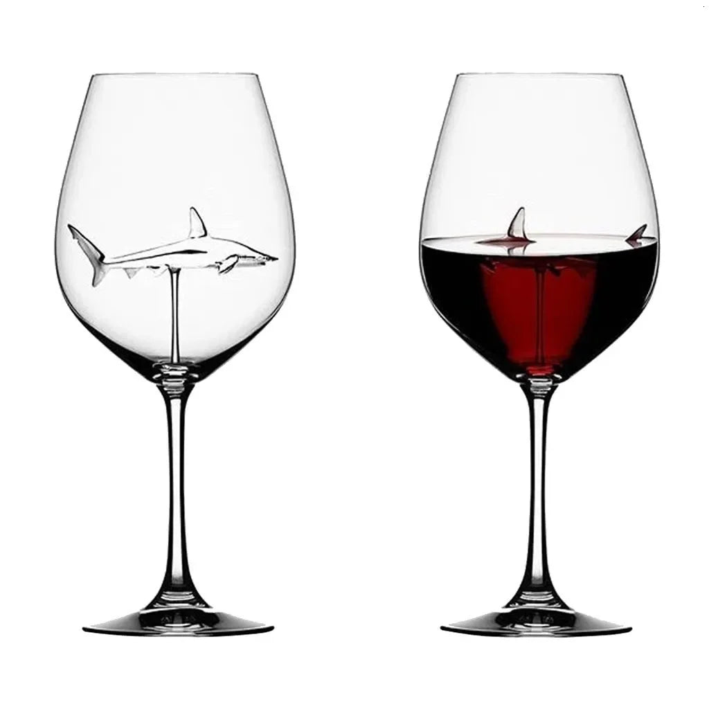 verre à vin requin talon design original fête