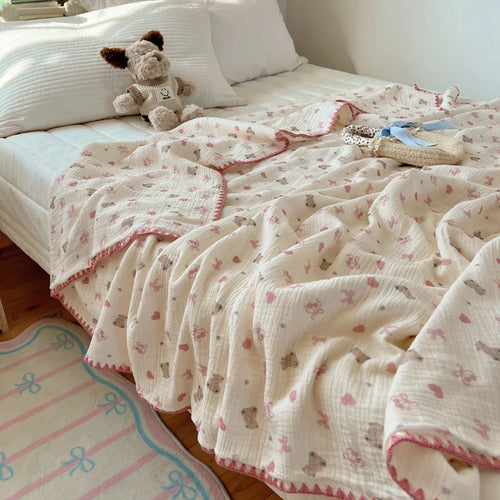 plaid coton crepe ete carreaux enfant chambre salon