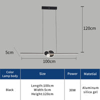 Modern Hanging LED Chandelier Tables, Restaurants, Kitchens, Minimum Ceiling Chandeliers, Home Decorative Lights, Linear
