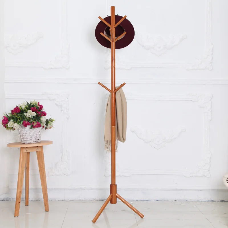 cintres en bois support à chapeaux et manteaux avec crochets - vue 5 sur 9