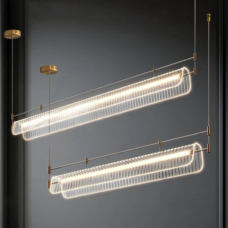 suspension minimalistes italiennes en acrylique led modernes - vue 2 sur 18