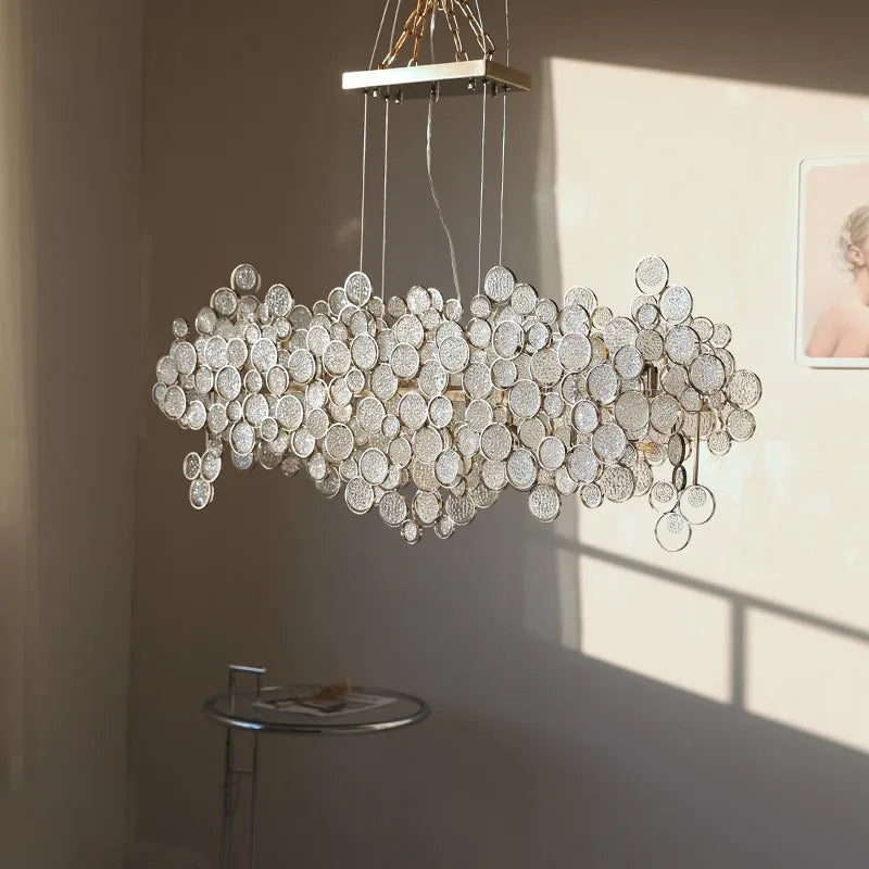 lustre led en verre design créatif et simple moderne - vue 7 sur 11