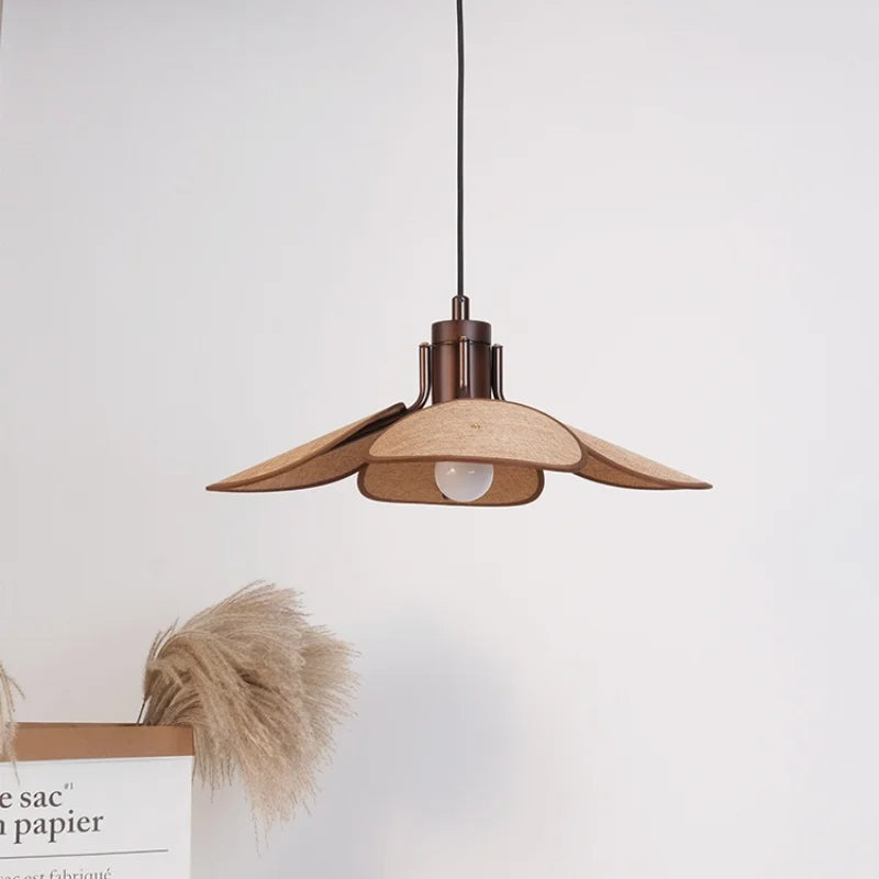 suspension Wabi Sabi minimalisme E27 Led lumière rétro chapeau Led suspension lampe salle à manger nordique lampe Led Droplight Luminarias - vue 6 sur 22